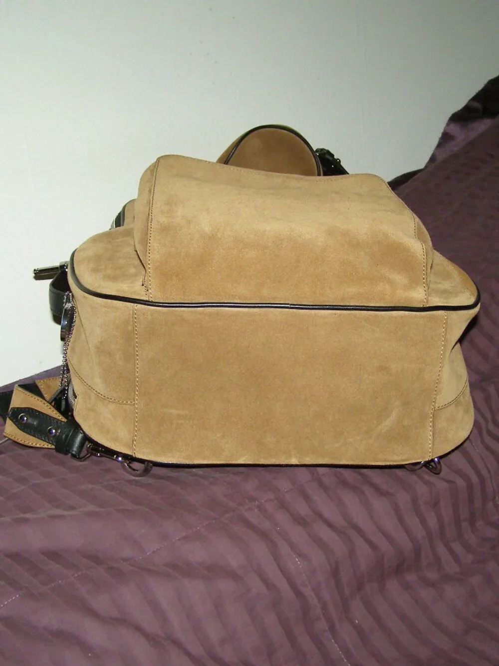 NWT Amiri medium Guitar Bag Brown Suede Backpack Mens Unisex Reversible Straps